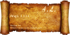 Angi Lili névjegykártya